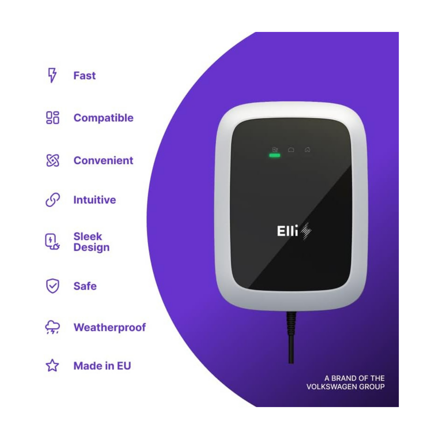 VW Elli Wallbox Standard Charger (mit Skoda Logo) – 11 kW, 7,5m Kabel, mit allen E-Autos kompatibel
