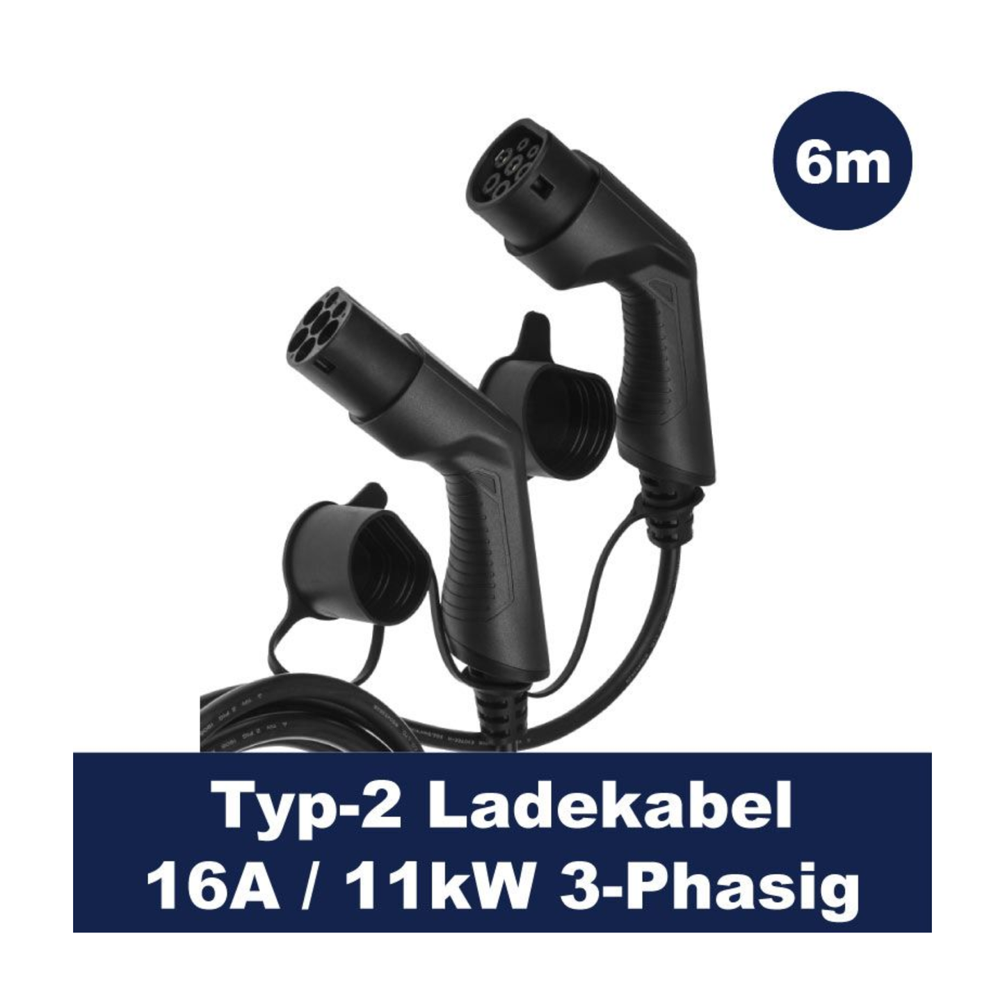 Ladekabel Typ2 Basic – 32A – 11kW – 3-Phasig – 6m