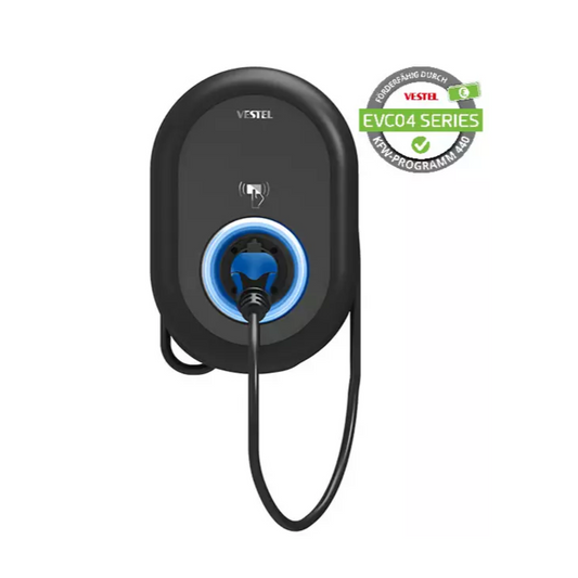 Vestel EVC04-AC11 Home Plus Wallbox 10126220 – 11 kW, Typ 2 Buchse, RFID, IP54, Modbus