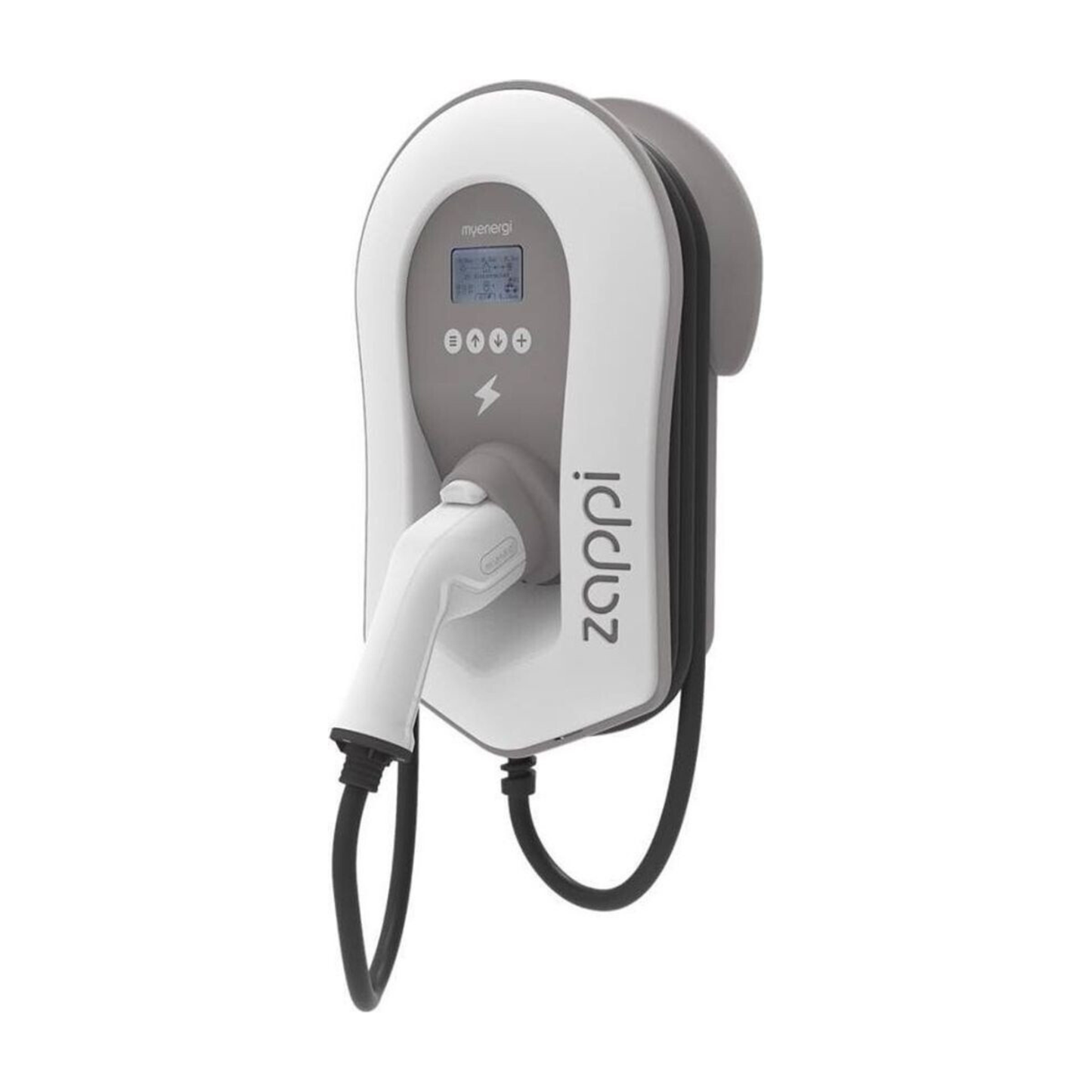 myenergi zappi 2H22TB-T v2.1 Wallbox 11kW/22kW – 6,5m Typ-2 Kabel, PV-Überschussladen, Weiß, WLAN/LAN