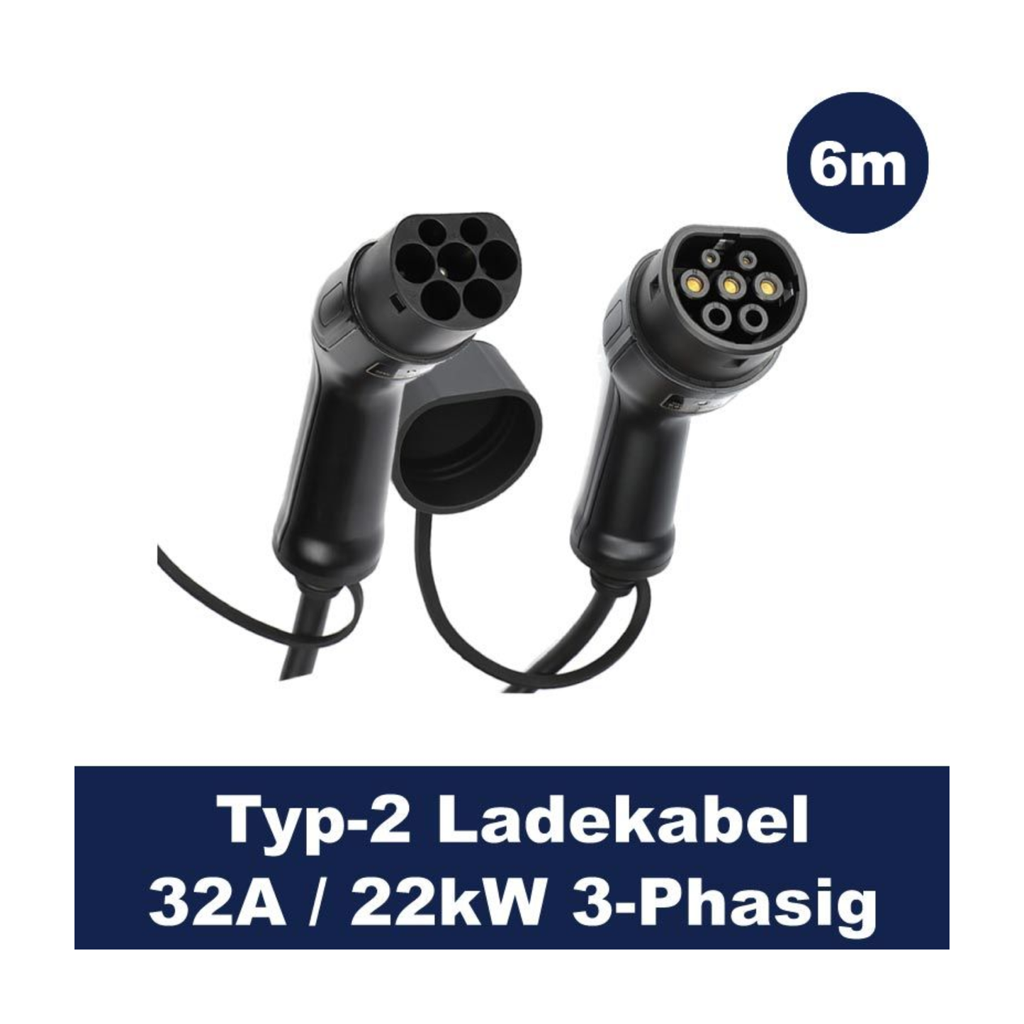 Ladekabel Typ2 Basic – 32A – 22kW – 3-Phasig – 6m