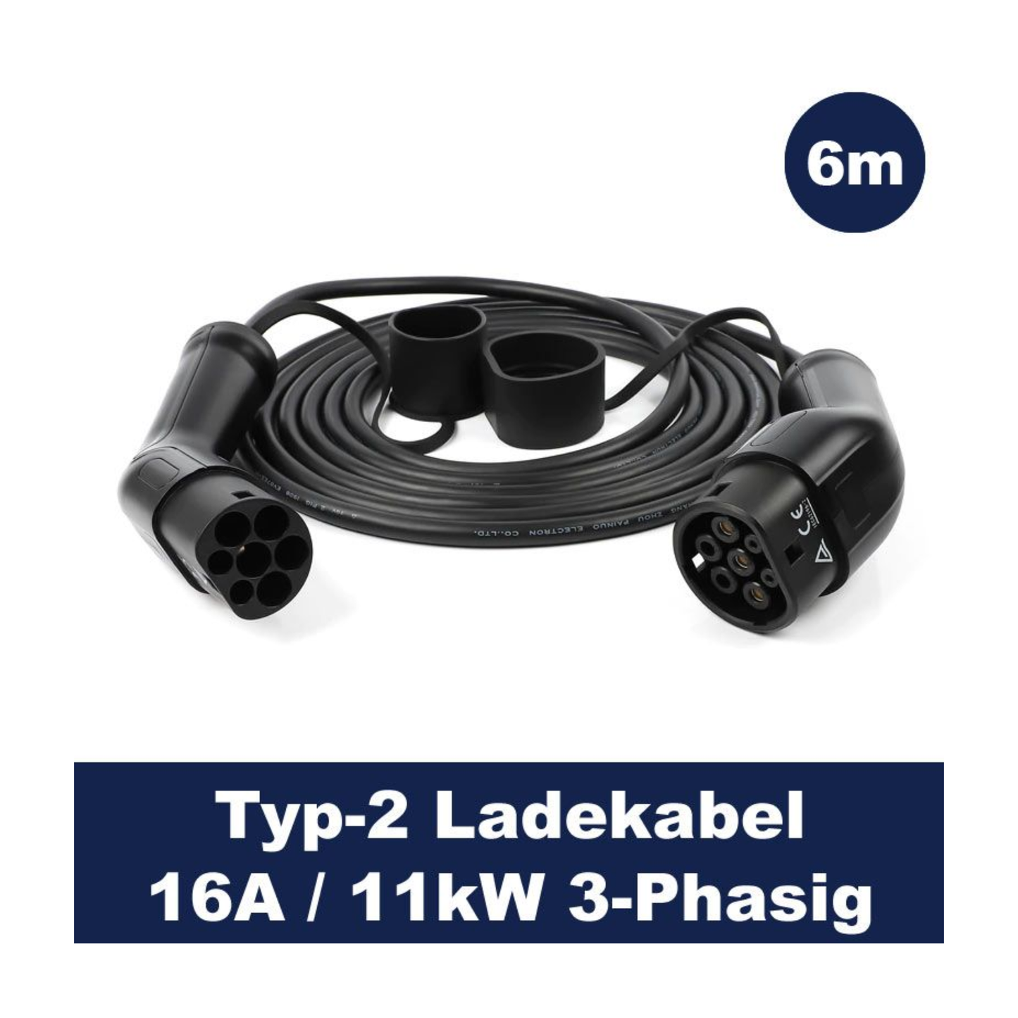 Ladekabel Typ2 Basic – 32A – 11kW – 3-Phasig – 6m